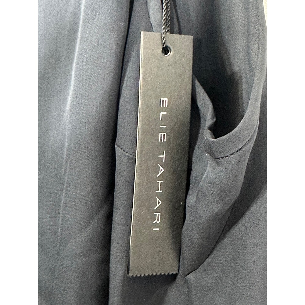 NWT Elie Tahari‎ Pixie Blouse Navy Sleeveless V-Neck Metal Bar Detail - Small - Picture 6 of 6